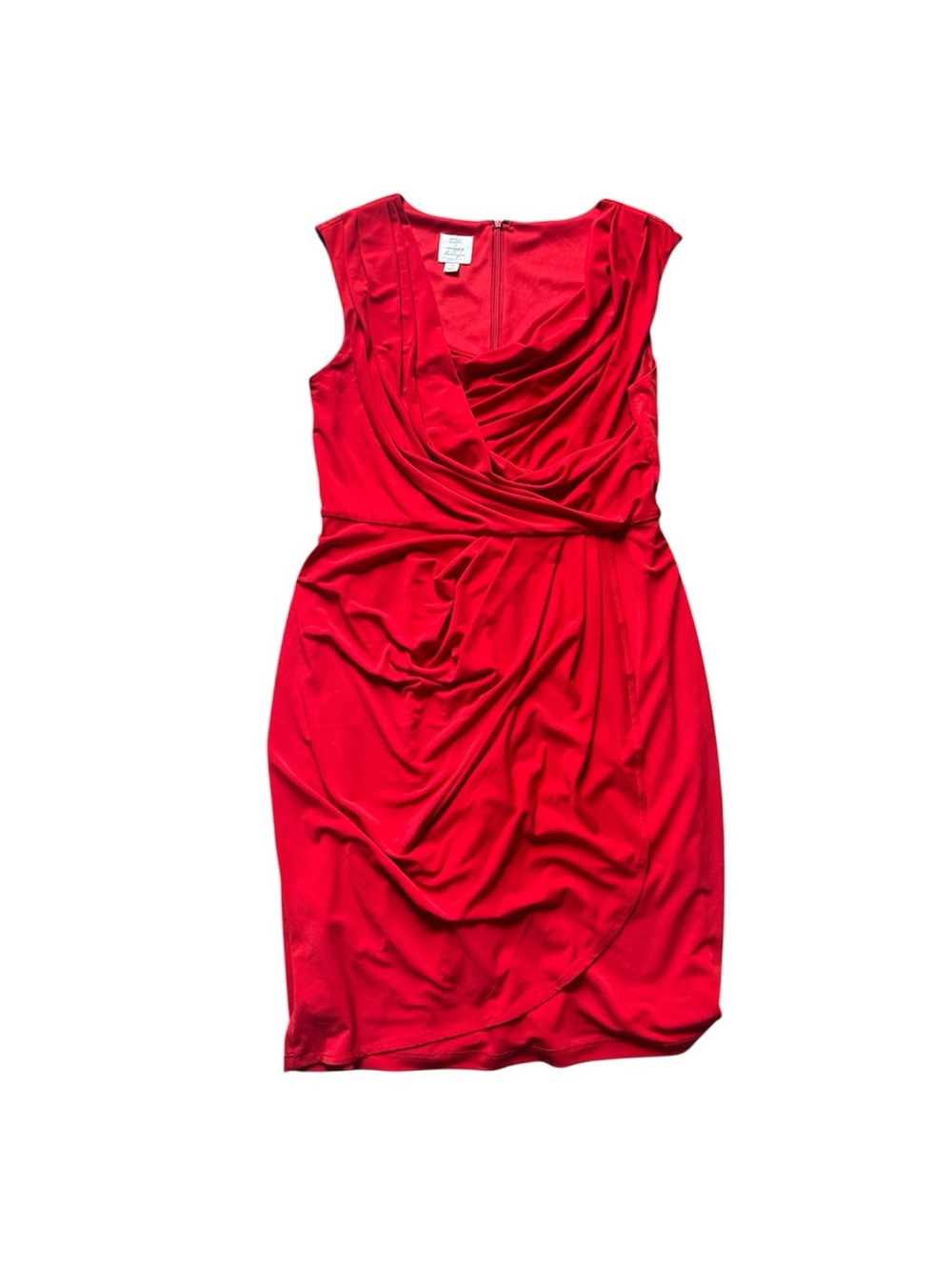 Suzi Chin for Maggy Boutique Red Draped Dress 10